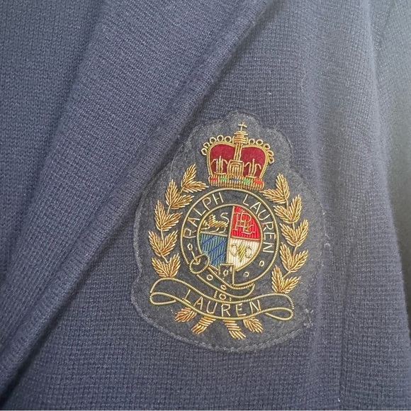 Vintage 90s Lauren Ralph Lauren Navy Crest Blazer - Picture 5 of 10